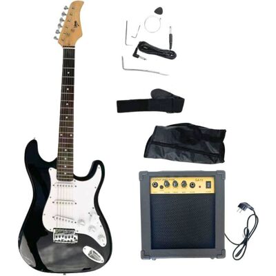 V-Tone Esst39 Bk Gitara Elektryczna 4/4 Stratocaster 39' Sss Czarna + Wzmacniacz Gitarowy Zestaw V-Tone Esst39 Bk Gitara Elektryczna 4/4 Stratocaster 39' Sss Czarna + Wzmacniacz Gitarowy Zestaw