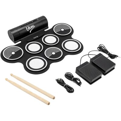 V-TONE RD7 perkusja elektroniczna zwijana USB-C AUX 7 padów pedały pałeczki wbudowane głośniki 2x3W V-TONE RD7 perkusja elektroniczna zwijana USB-C AUX 7 padów pedały pałeczki wbudowane głośniki 2x3W