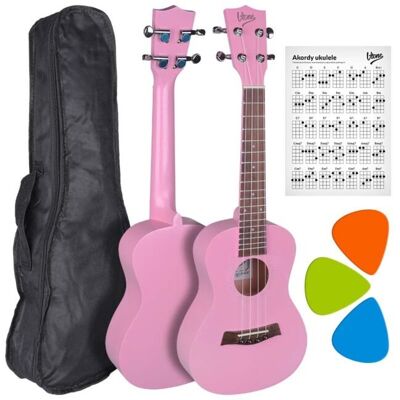 V-TONE UK23 PK ukulele koncertowe akustyczne 23' różowe + pokrowiec V-TONE UK23 PK ukulele koncertowe akustyczne 23' różowe + pokrowiec