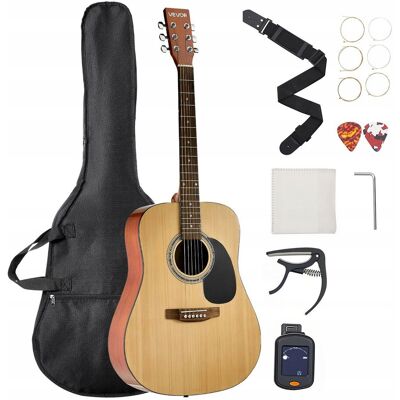 VEVOR GITARA AKUSTYCZNA DREADNOUGHT 41 IN ZESTAW DLA POCZĄTKUJĄCYCH VEVOR GITARA AKUSTYCZNA DREADNOUGHT 41 IN ZESTAW DLA POCZĄTKUJĄCYCH