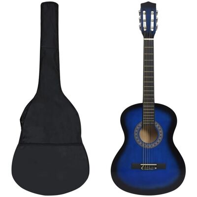 vidaXL 8-cz. zestaw do nauki gry na gitarze klasycznej, niebieski vidaXL 8-cz. zestaw do nauki gry na gitarze klasycznej, niebieski
