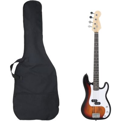 vidaXL Gitara basowa dla początkujących, z torbą brązowo-biała 4/4 46' vidaXL Gitara basowa dla początkujących, z torbą brązowo-biała 4/4 46'
