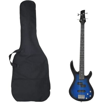 vidaXL Gitara basowa dla początkujących, z torbą, niebieska, 4/4, 46' vidaXL Gitara basowa dla początkujących, z torbą, niebieska, 4/4, 46'