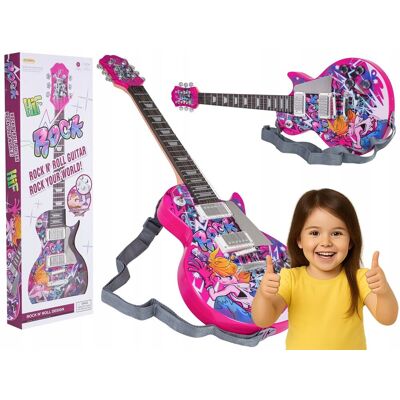 RAMIZ Zestaw Gitara + Mikrofon Różowy RAMIZ Zestaw Gitara + Mikrofon Różowy