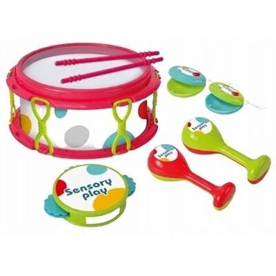 Norimpex Zestaw Instrumentów Muzycznych Bębenek 28Cm, Tamburyn, Marakasy, Kastaniety Norimpex Zestaw Instrumentów Muzycznych Bębenek 28Cm, Tamburyn, Marakasy, Kastaniety