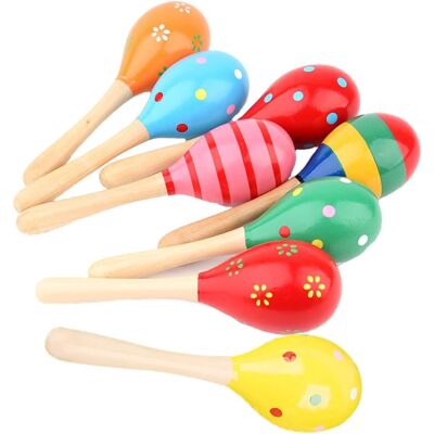 JZK 8 Drewnianych Grzechotek Maraca - Zestaw Edukacyjny Dla Niemowląt, Prezent JZK 8 Drewnianych Grzechotek Maraca - Zestaw Edukacyjny Dla Niemowląt, Prezent