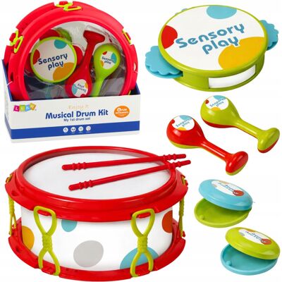 Lean Toys Instenty Muzyczne Dla Dzieci Bębenek Grzechotki Tamburyn Kastaniety Lean Toys Instenty Muzyczne Dla Dzieci Bębenek Grzechotki Tamburyn Kastaniety
