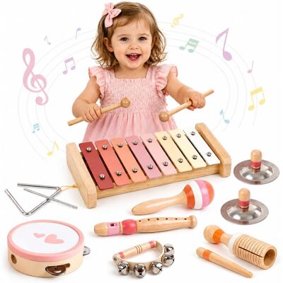 vanplay Instrumenty Muzyczne Dla Dzieci Od 3 Lat, Ksylofon I Bębenek, Zabawka vanplay Instrumenty Muzyczne Dla Dzieci Od 3 Lat, Ksylofon I Bębenek, Zabawka