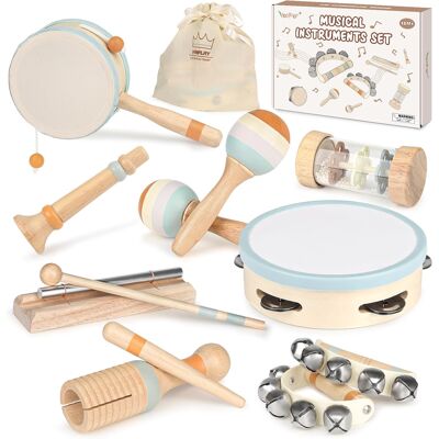 vanplay Perkusja Montessori Dla Dzieci Od 2-3 Lat, Drewniane Instrumenty vanplay Perkusja Montessori Dla Dzieci Od 2-3 Lat, Drewniane Instrumenty