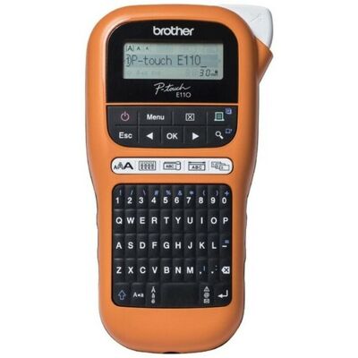 Elektryczna Przenośna Drukarka Etykiet Brother PT-E110VP LCD Pomarańczowy Elektryczna Przenośna Drukarka Etykiet Brother PT-E110VP LCD Pomarańczowy