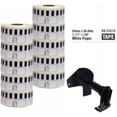 Specmark 10x Taśma DK-22210 29mm 30,48m uchwyt QL600 QL700 QL800 QL810 QL1100 Specmark 10x Taśma DK-22210 29mm 30,48m uchwyt QL600 QL700 QL800 QL810 QL1100