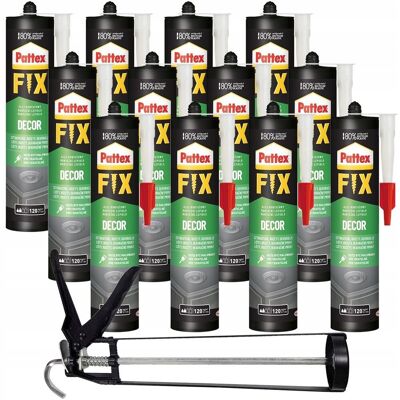 Klej Montażowy Pattex Fix Decor, 12 Szt - Biały Do Listew Paneli Styropianu Wnętrz Wodoodporny Elastyczny Bezrozpuszczalnikowy Klej Montażowy Pattex Fix Decor, 12 Szt - Biały Do Listew Paneli Styropianu Wnętrz Wodoodporny Elastyczny Bezrozpuszczalnikowy