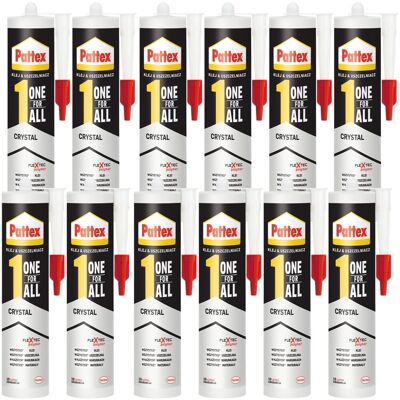 Henkel Klej Montażowy Pattex One For All Crystal, 12 Szt. - 290g Przezroczysty Uniwersalny Wodoodporny Uszczelniacz Elastyczny Do Wnętrz I Na Zewnątrz Henkel Klej Montażowy Pattex One For All Crystal, 12 Szt. - 290g Przezroczysty Uniwersalny Wodoodporny Uszczelniacz Elastyczny Do Wnętrz I Na Zewnątrz