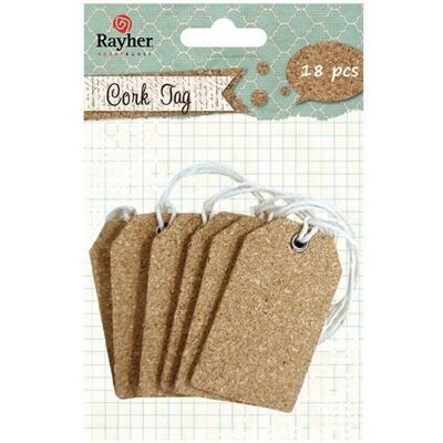 Rayher 18 etykiet korkowych z sznurkami Rayher 18 etykiet korkowych z sznurkami