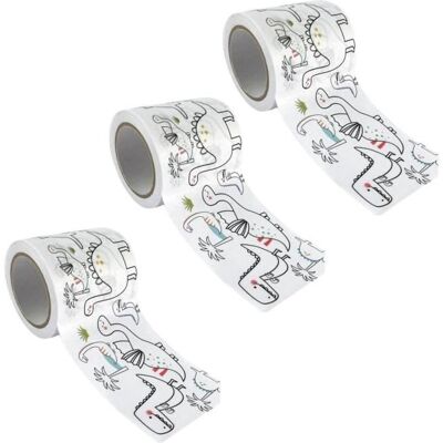 Inny producent 3 duże taśmy maskujące do pokolorowania - Dinozaury 4,6 cm x 5 m Inny producent 3 duże taśmy maskujące do pokolorowania - Dinozaury 4,6 cm x 5 m