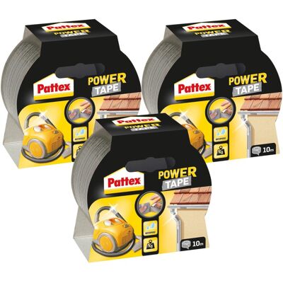 Henkel Taśma naprawcza PATTEX Power Tape, 3 szt. - 48mm x 10m szara wodoszczelna klejąca zbrojona zewnętrzna Henkel Taśma naprawcza PATTEX Power Tape, 3 szt. - 48mm x 10m szara wodoszczelna klejąca zbrojona zewnętrzna