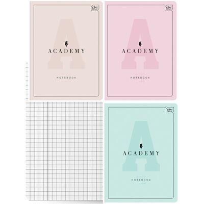 3X Zeszyt A4, 60 Kartek, Kratka Z Marginesem, Interdruk Academy Pastel 3X Zeszyt A4, 60 Kartek, Kratka Z Marginesem, Interdruk Academy Pastel