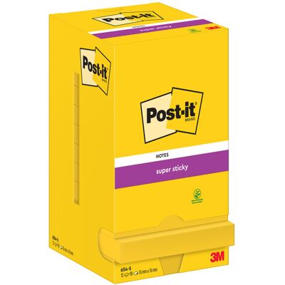 654-S Bloczek Samoprzylepny, Post-It Ss, 76x76mm, 12x90k, Żółty/3m-70005288488 654-S Bloczek Samoprzylepny, Post-It Ss, 76x76mm, 12x90k, Żółty/3m-70005288488