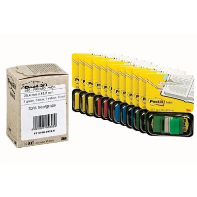680 -P10+2 ZESTAW ZAKŁADEK, POST-IT, PP, 25X43MM, 10SZT., 2 GRATIS, MIX KOLORÓW 680 -P10+2 ZESTAW ZAKŁADEK, POST-IT, PP, 25X43MM, 10SZT., 2 GRATIS, MIX KOLORÓW