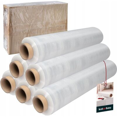 Kotarbau 6X Folia Stretch Strech Strecz 2,6 Rolka Transparentna Bezbarwna Pakowania Kotarbau 6X Folia Stretch Strech Strecz 2,6 Rolka Transparentna Bezbarwna Pakowania