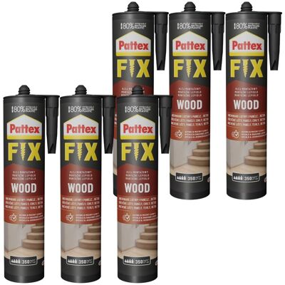 Henkel Klej Montażowy Pattex Fix Drewno, 6 Szt. - 385g Wodoodporny Do Paneli Listew Cokołów Dekoracji Wnętrz Henkel Klej Montażowy Pattex Fix Drewno, 6 Szt. - 385g Wodoodporny Do Paneli Listew Cokołów Dekoracji Wnętrz