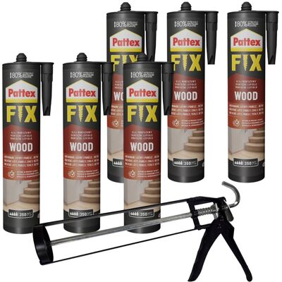 Henkel Klej Montażowy Pattex Fix Drewno, 6 Szt. - 400g + Pistolet Szkieletowy Do Kartuszy Klej Do Listew Paneli Drewna Henkel Klej Montażowy Pattex Fix Drewno, 6 Szt. - 400g + Pistolet Szkieletowy Do Kartuszy Klej Do Listew Paneli Drewna