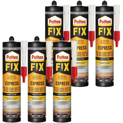 Henkel Klej Montażowy Pattex Fix Express, 6 Szt. - 375 G Wodoodporny Szybkoschnący Do Drewna Ceramiki Plastiku Henkel Klej Montażowy Pattex Fix Express, 6 Szt. - 375 G Wodoodporny Szybkoschnący Do Drewna Ceramiki Plastiku