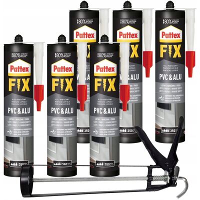 Klej Montażowy Pattex Fix Pvc&alu,; 6 Szt - Biały 440g Wodoodporny Do Metalu Lustra Drewna Kartusze Z Recyklingu Klej Montażowy Pattex Fix Pvc&alu,; 6 Szt - Biały 440g Wodoodporny Do Metalu Lustra Drewna Kartusze Z Recyklingu