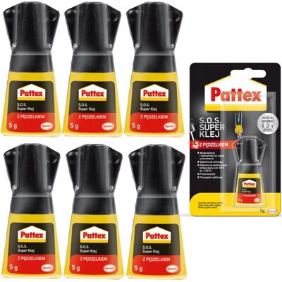 Super klej PATTEX S.O.S., 12 szt - z pędzelkiem bezbarwny wodoodporny uniwersalny do plastiku metalu gumy ceramiki Super klej PATTEX S.O.S., 12 szt - z pędzelkiem bezbarwny wodoodporny uniwersalny do plastiku metalu gumy ceramiki