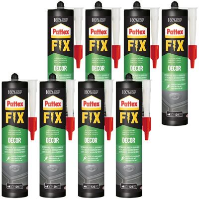 Henkel Klej Montażowy Pattex Fix Decor, 8 Szt. - 380g Do Wnętrz Elastyczny Wodoodporny Do Drewna Gipsu Styropianu Ceramiki Henkel Klej Montażowy Pattex Fix Decor, 8 Szt. - 380g Do Wnętrz Elastyczny Wodoodporny Do Drewna Gipsu Styropianu Ceramiki