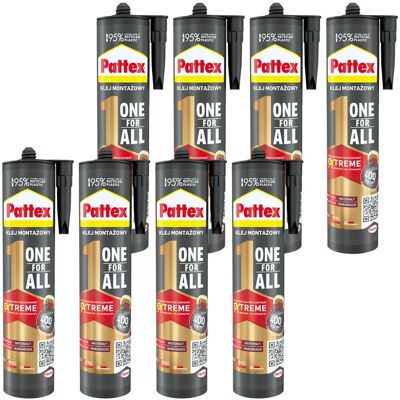Henkel Klej Montażowy Pattex One For All, 8 Szt. - 440g Szybkoschnący Wodoodporny Uniwersalny Do Drewna Ceramiki Metalu Betonu Henkel Klej Montażowy Pattex One For All, 8 Szt. - 440g Szybkoschnący Wodoodporny Uniwersalny Do Drewna Ceramiki Metalu Betonu