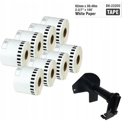 Specmark 8x Taśma termiczna do Brother QL DK22205 62mm x 30,48m QL800 QL810 QL1100 Specmark 8x Taśma termiczna do Brother QL DK22205 62mm x 30,48m QL800 QL810 QL1100