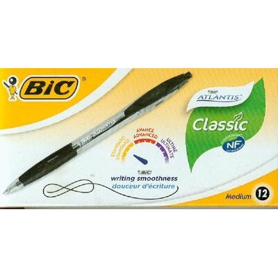 BIC Atlantis Classic, Długopis automatyczny, czarny, 12 szt. BIC Atlantis Classic, Długopis automatyczny, czarny, 12 szt.