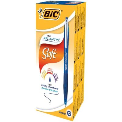 BIC Atlantis Soft, Długopis, Niebieski,12 Szt. BIC Atlantis Soft, Długopis, Niebieski,12 Szt.