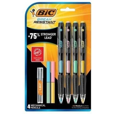 BIC, Ołówek Automatyczny Bic Break Resistant 0.7Mm +Wkłady+Gumka Blister BIC, Ołówek Automatyczny Bic Break Resistant 0.7Mm +Wkłady+Gumka Blister