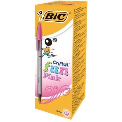 BIC, paczka długopis bic cristal fun 1.6mm różowy 20szt. BIC, paczka długopis bic cristal fun 1.6mm różowy 20szt.