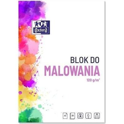 Blok do malowania A3/20K biały (10szt) OXFORD Blok do malowania A3/20K biały (10szt) OXFORD