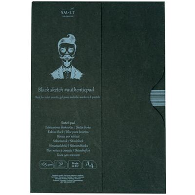 Blok Do Szkicu Sm-Lt A4 165 G 30 Ark. W Etui Czarne Kartki Blok Do Szkicu Sm-Lt A4 165 G 30 Ark. W Etui Czarne Kartki