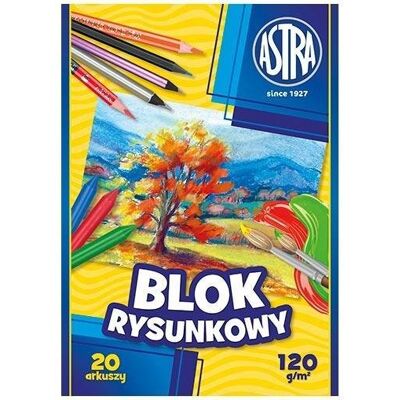 Blok rysunkowy A4/20K 120g (10szt) ASTRA Blok rysunkowy A4/20K 120g (10szt) ASTRA