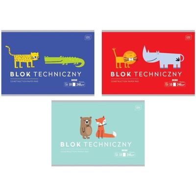 Interdruk Blok techniczny A4/10K 240g BEBE Kids mix (10szt) Interdruk Blok techniczny A4/10K 240g BEBE Kids mix (10szt)