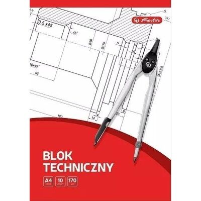 Blok techniczny A4/10K biały (20szt) HERLITZ Blok techniczny A4/10K biały (20szt) HERLITZ