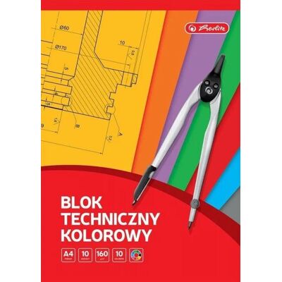 Blok techniczny A4/10K kolorowy (20szt) HERLITZ Blok techniczny A4/10K kolorowy (20szt) HERLITZ
