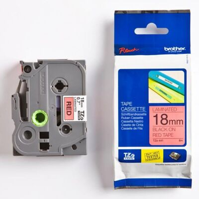 Inny producent Brother oryginalny taśma do drukarek etykiet, Brother, TZE-441, czarny druk/czerwony podkład, laminowane, 8m, 18mm Inny producent Brother oryginalny taśma do drukarek etykiet, Brother, TZE-441, czarny druk/czerwony podkład, laminowane, 8m, 18mm