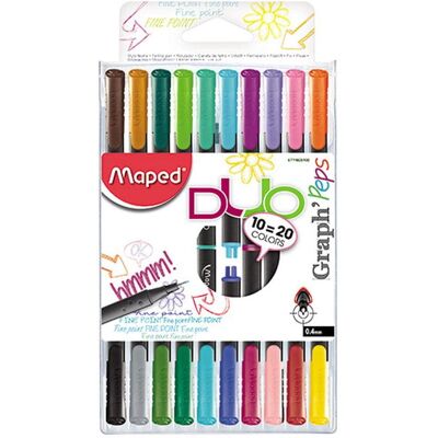 Cienkopis Graph Peps Duo Dwustronny 10szt 20 Kolorów Etui Maped 749251 Cienkopis Graph Peps Duo Dwustronny 10szt 20 Kolorów Etui Maped 749251