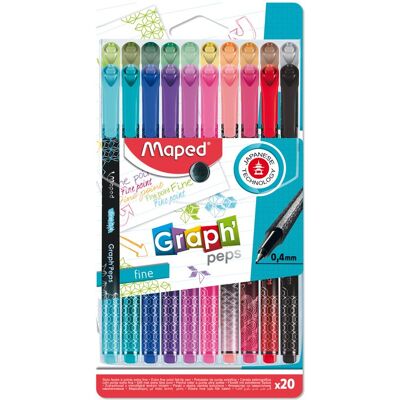 Maped Cienkopisy Graph Peps Deco, 20 Kolorów Maped Cienkopisy Graph Peps Deco, 20 Kolorów