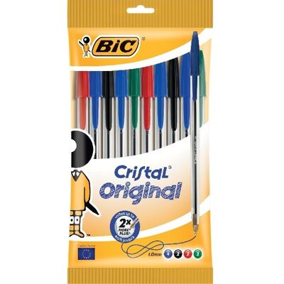 BIC Cristal Original, Zestaw Długopisów, 10 Szt. BIC Cristal Original, Zestaw Długopisów, 10 Szt.