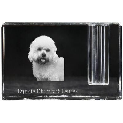 Dandie Dinmont Terrier - stojak na długopis, kryształowy organizer ze zdjęciem psa, unikatowa ozdoba biurka marki Art-Dog Dandie Dinmont Terrier - stojak na długopis, kryształowy organizer ze zdjęciem psa, unikatowa ozdoba biurka marki Art-Dog