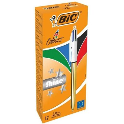 Długopis 4 colours Shine gold BIC, 12 sztuk Długopis 4 colours Shine gold BIC, 12 sztuk
