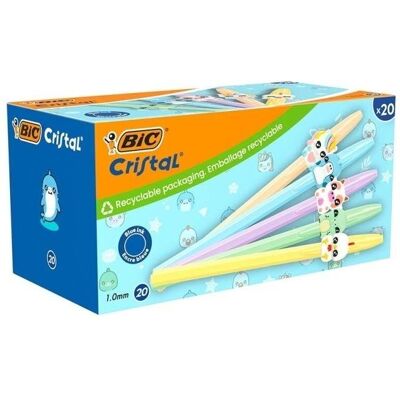 Długopis BIC Cristal Figurine 1 mm niebieski zestaw 20 szt Długopis BIC Cristal Figurine 1 mm niebieski zestaw 20 szt