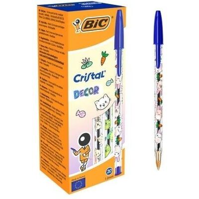 Długopis BIC Cristal Kawaii Decor 1 mm niebieski 20 sztuk Długopis BIC Cristal Kawaii Decor 1 mm niebieski 20 sztuk